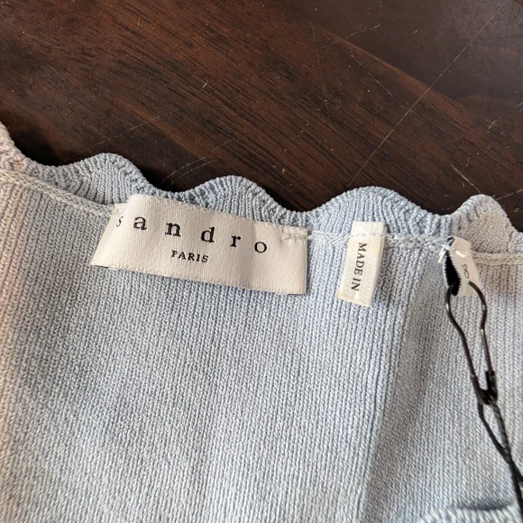 Sandro Meissa Fit And Flare Dress, Women's M/6, Blue/Grey, NWT - Picture 3 of 12